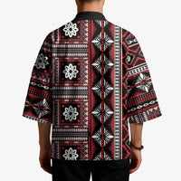 Fiji Masi Tapa Pattern Red Kimono LT01 - Polynesian Pride
