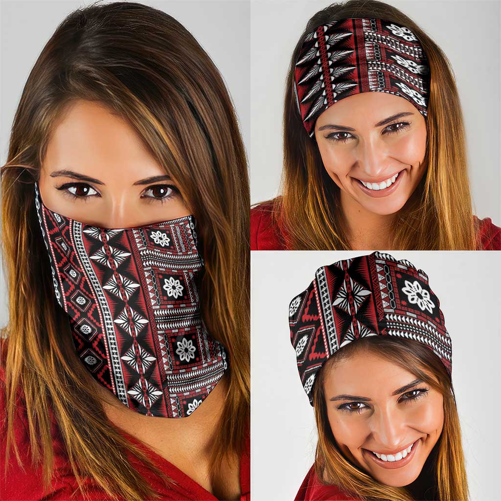 Fiji Masi Tapa Pattern Red Neck Gaiter LT01 - Polynesian Pride