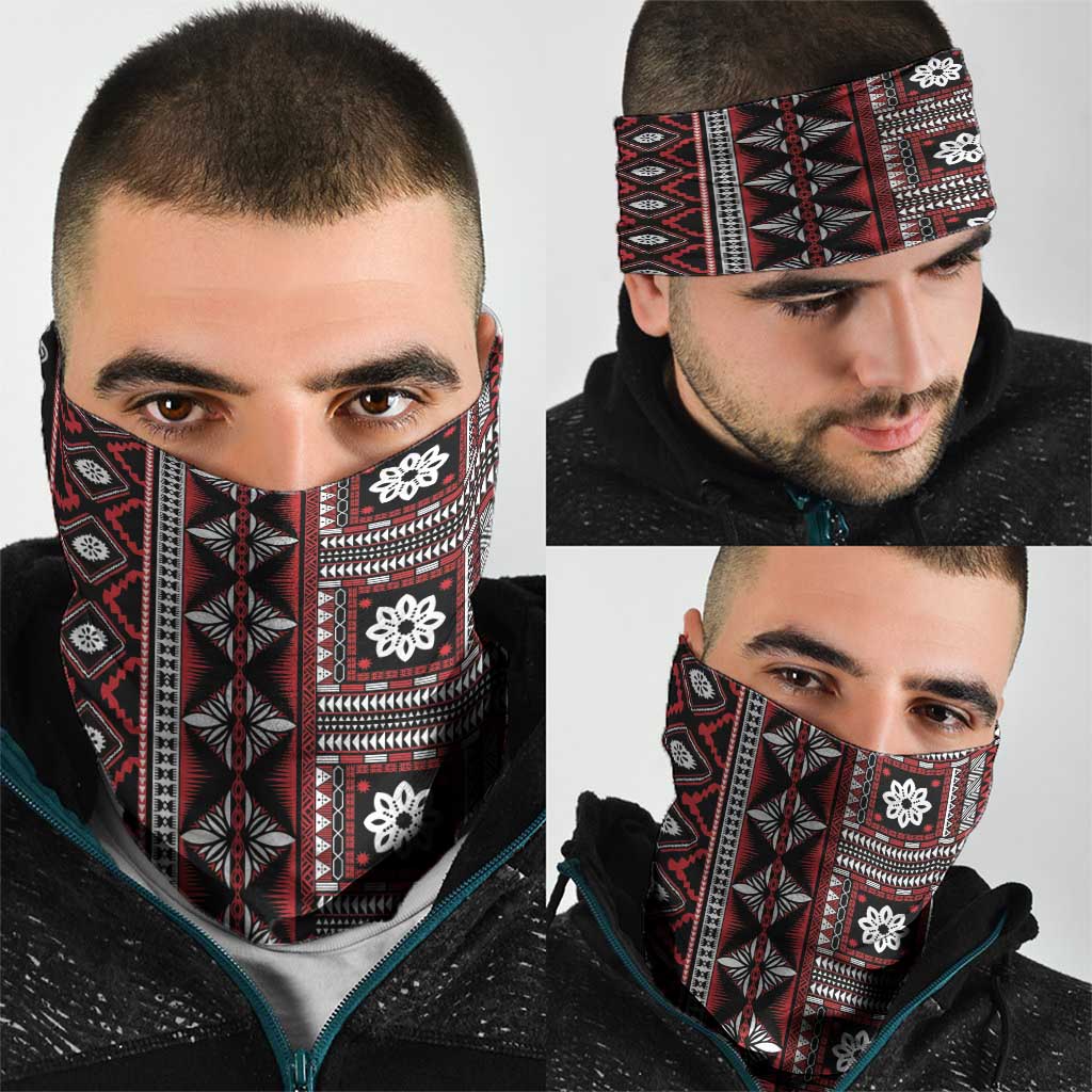 Fiji Masi Tapa Pattern Red Neck Gaiter LT01 - Polynesian Pride