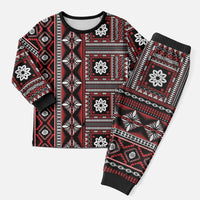Fiji Masi Tapa Pattern Red Christmas Pajama Set LT01 Men Red - Polynesian Pride