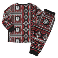 Fiji Masi Tapa Pattern Red Christmas Pajama Set LT01 - Polynesian Pride