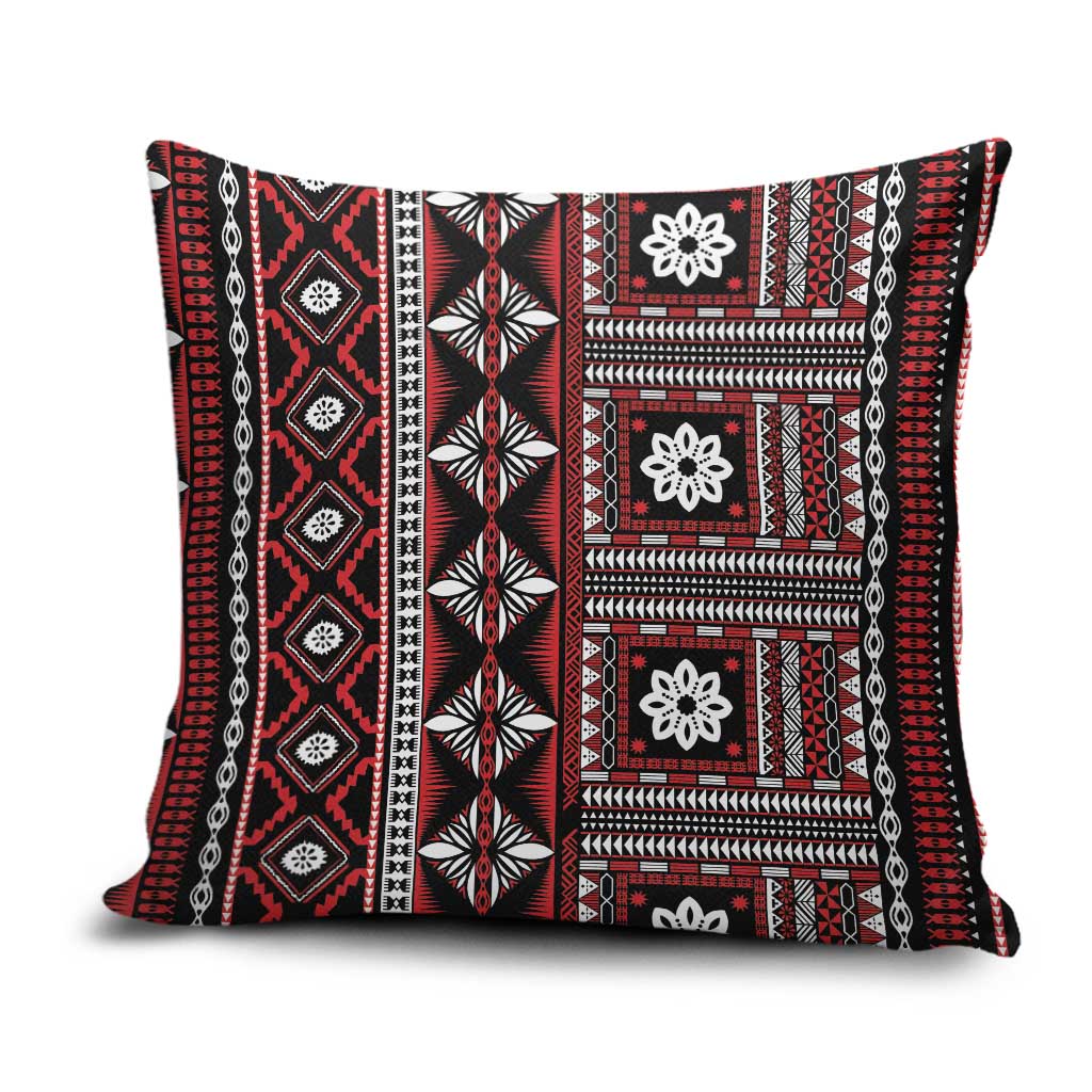Fiji Masi Tapa Pattern Red Pillow Cover LT01 Red - Polynesian Pride