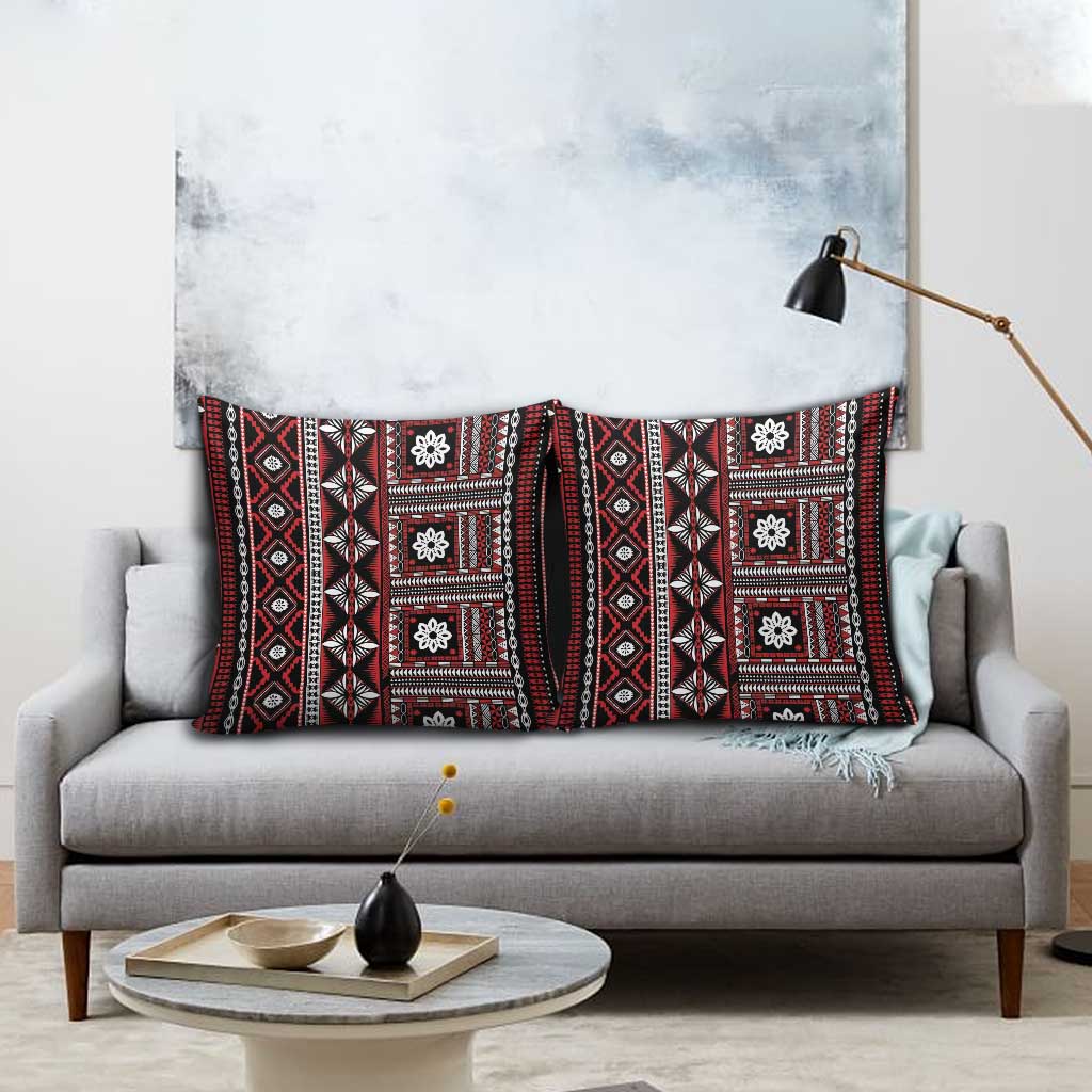 Fiji Masi Tapa Pattern Red Pillow Cover LT01 - Polynesian Pride