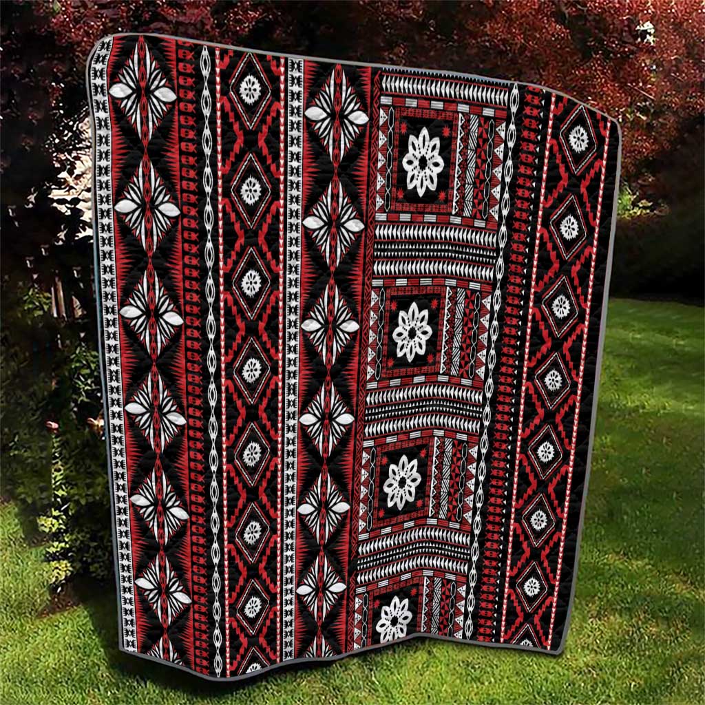 Fiji Masi Tapa Pattern Red Quilt LT01 - Polynesian Pride