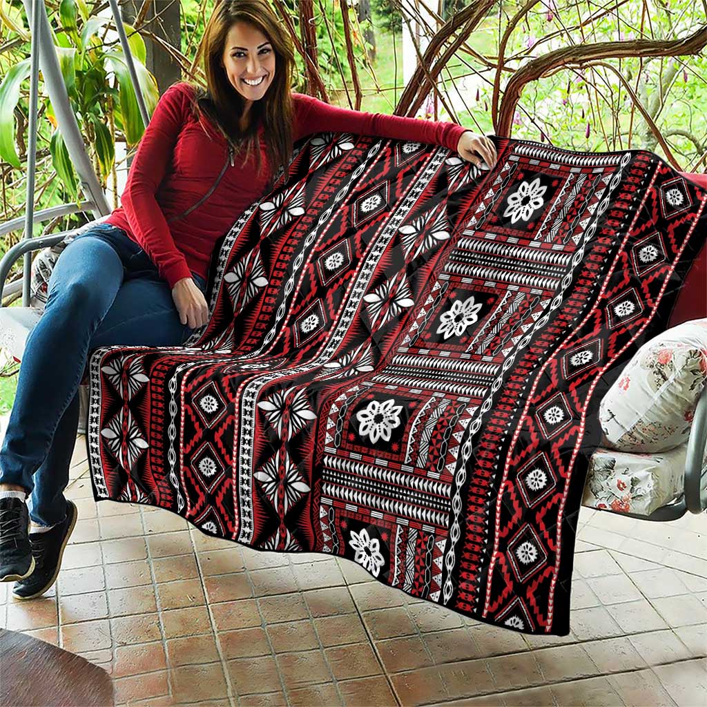 Fiji Masi Tapa Pattern Red Quilt LT01 - Polynesian Pride
