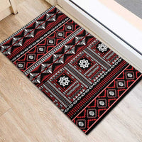 Fiji Masi Tapa Pattern Red Rubber Doormat LT01 - Polynesian Pride