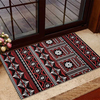 Fiji Masi Tapa Pattern Red Rubber Doormat LT01 - Polynesian Pride