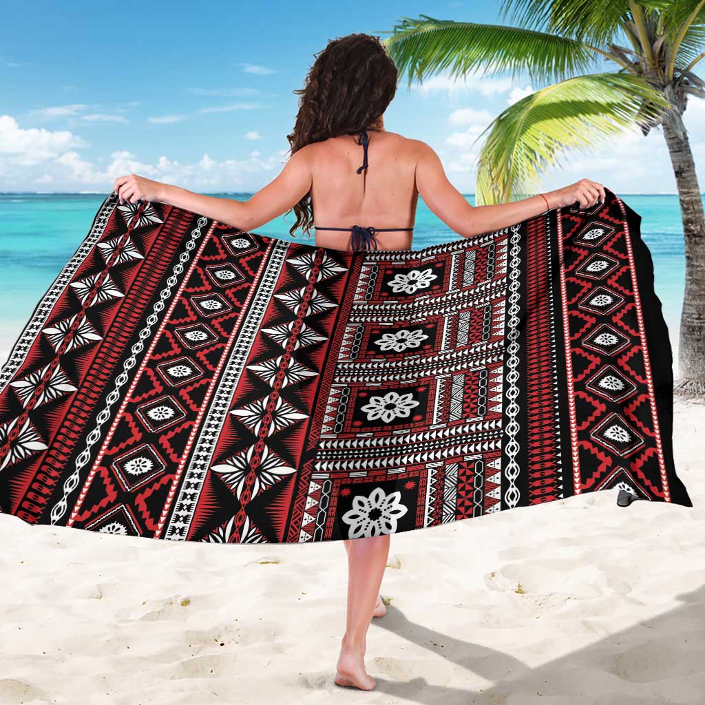Fiji Masi Tapa Pattern Red Sarong LT01 - Polynesian Pride