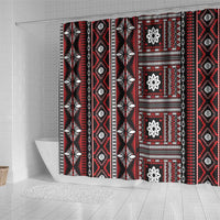 Fiji Masi Tapa Pattern Red Shower Curtain LT01 - Polynesian Pride