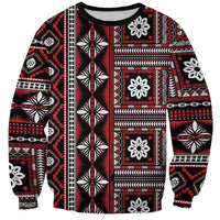 Fiji Masi Tapa Pattern Red Sweatshirt LT01 Unisex Red - Polynesian Pride