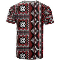 Fiji Masi Tapa Pattern Red T Shirt LT01 - Polynesian Pride