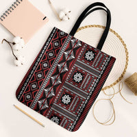 Fiji Masi Tapa Pattern Red Tote Bag LT01 Black Strap One Size Red - Polynesian Pride