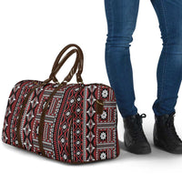 Fiji Masi Tapa Pattern Red Travel Bag LT01 - Polynesian Pride