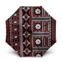 Fiji Masi Tapa Pattern Red Umbrella LT01 One Size Folded 11.42 inch Opened Diameter 37.4 inch Red - Polynesian Pride