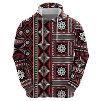 Fiji Masi Tapa Pattern Red Zip Hoodie LT01 - Polynesian Pride