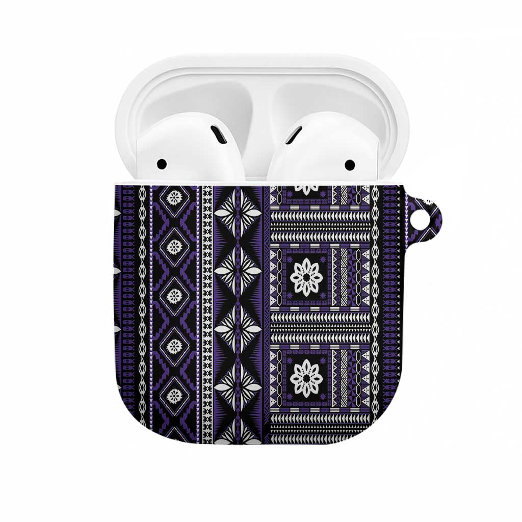 Fiji Masi Tapa Pattern Purple AirPods Case LT01 Purple - Polynesian Pride