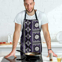 Fiji Masi Tapa Pattern Purple Apron LT01 - Polynesian Pride