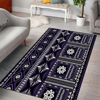 Fiji Masi Tapa Pattern Purple Area Rug LT01 - Polynesian Pride