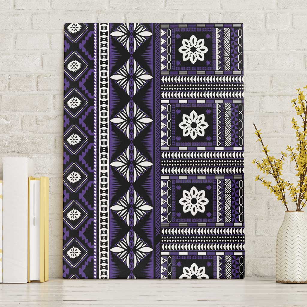 Fiji Masi Tapa Pattern Purple Canvas Wall Art LT01 Without Frame Purple - Polynesian Pride