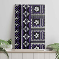 Fiji Masi Tapa Pattern Purple Canvas Wall Art LT01 - Polynesian Pride