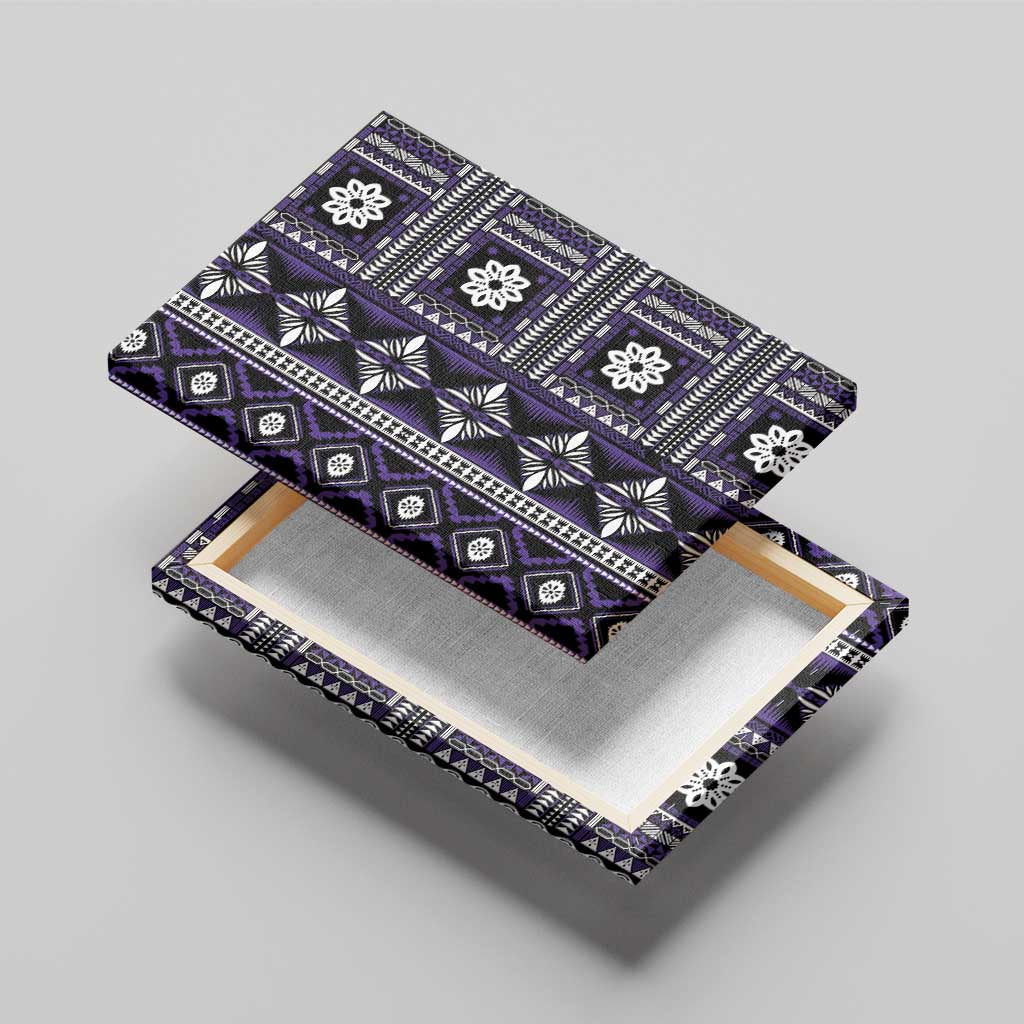 Fiji Masi Tapa Pattern Purple Canvas Wall Art LT01 - Polynesian Pride