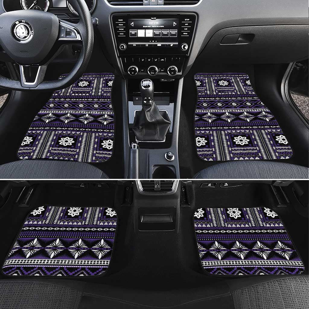 Fiji Masi Tapa Pattern Purple Car Mats LT01 Set 4pcs Purple - Polynesian Pride