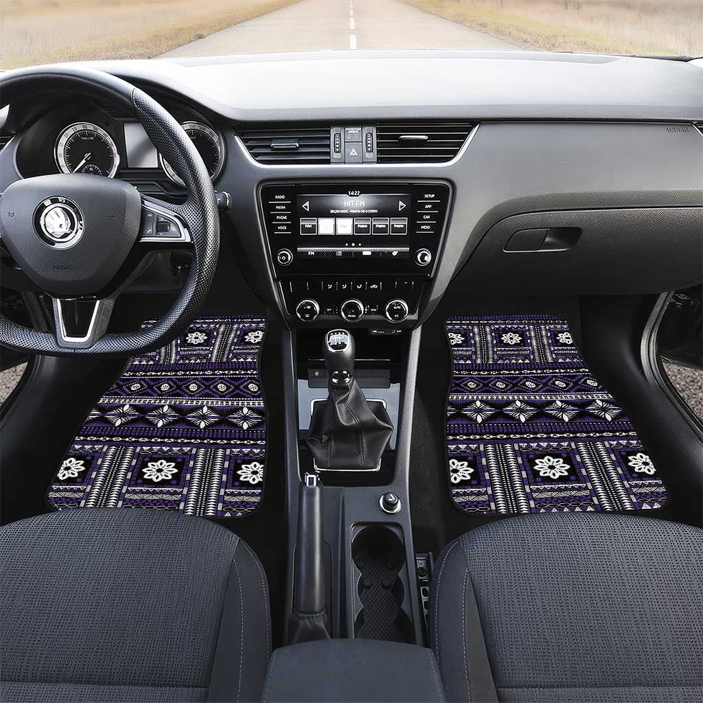 Fiji Masi Tapa Pattern Purple Car Mats LT01 Set 2pcs - Front Purple - Polynesian Pride