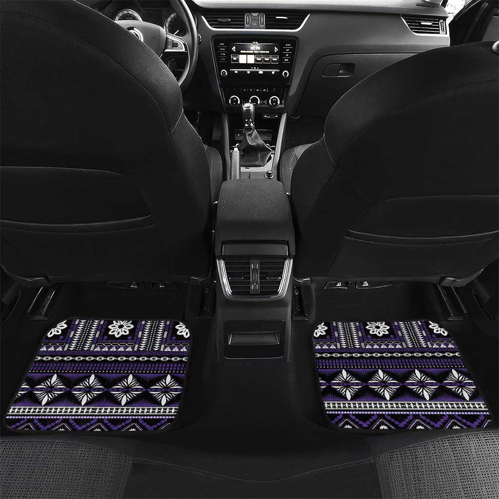 Fiji Masi Tapa Pattern Purple Car Mats LT01 Set 2pcs - Back Purple - Polynesian Pride