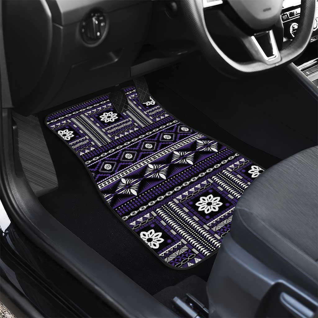 Fiji Masi Tapa Pattern Purple Car Mats LT01 - Polynesian Pride