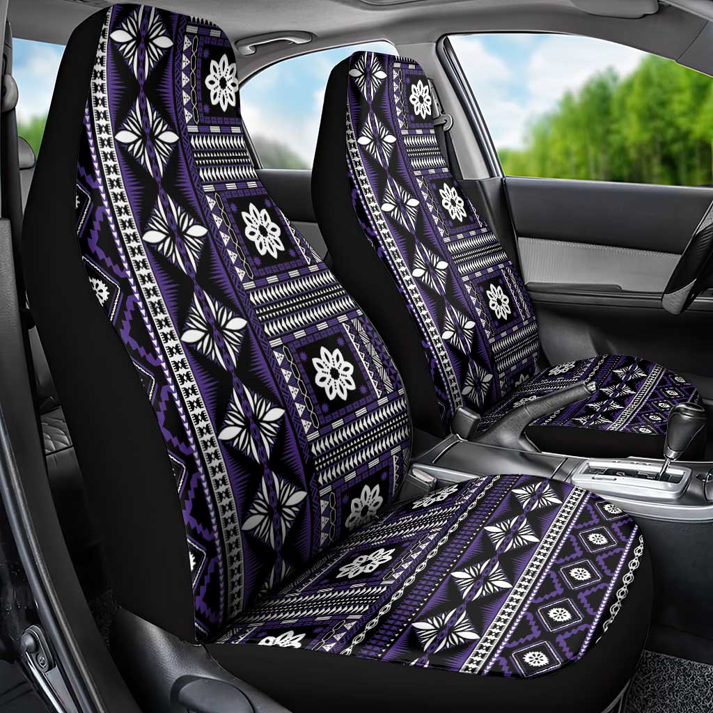 Fiji Masi Tapa Pattern Purple Car Seat Cover LT01 - Polynesian Pride