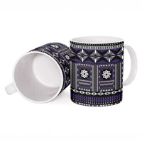 Fiji Masi Tapa Pattern Purple Ceramic Mug LT01 - Polynesian Pride