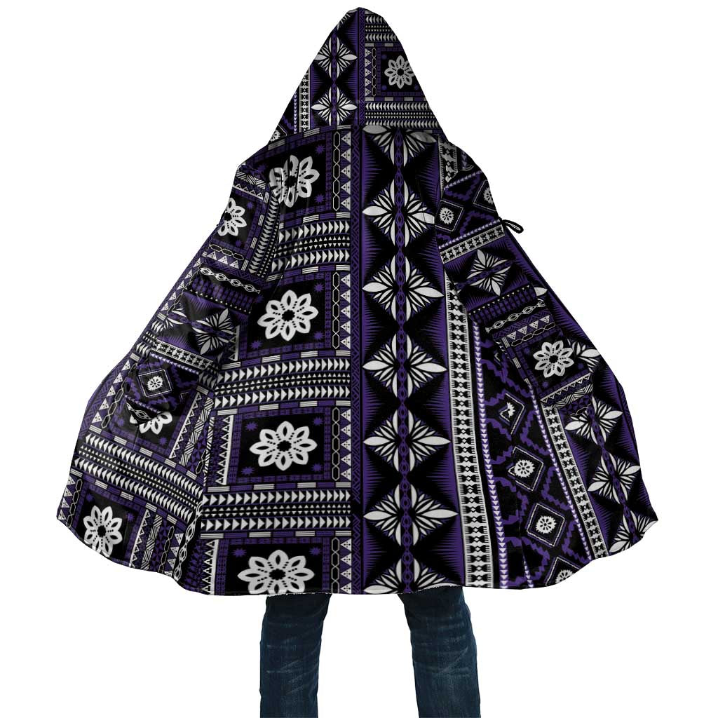 Fiji Masi Tapa Pattern Purple Cloak LT01 Unisex Purple - Polynesian Pride