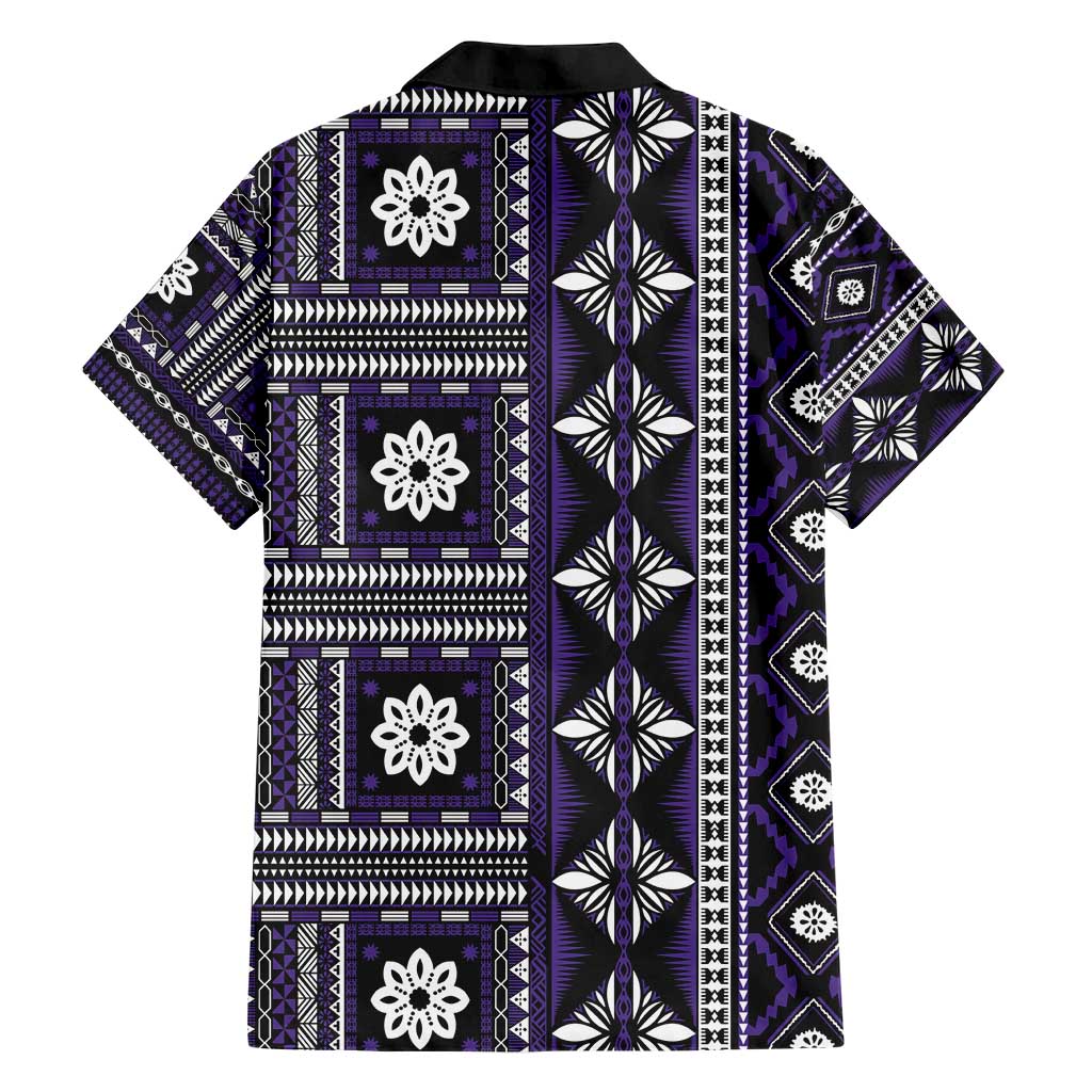 Fiji Masi Tapa Pattern Purple Hawaiian Shirt LT01 - Polynesian Pride