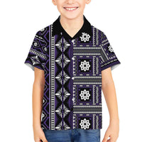 Fiji Masi Tapa Pattern Purple Hawaiian Shirt LT01 - Polynesian Pride