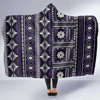 Fiji Masi Tapa Pattern Purple Hooded Blanket LT01 One Size Purple - Polynesian Pride