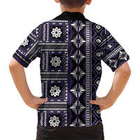 Fiji Masi Tapa Pattern Purple Kid Hawaiian Shirt LT01 - Polynesian Pride