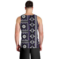 Fiji Masi Tapa Pattern Purple Men Tank Top LT01 - Polynesian Pride