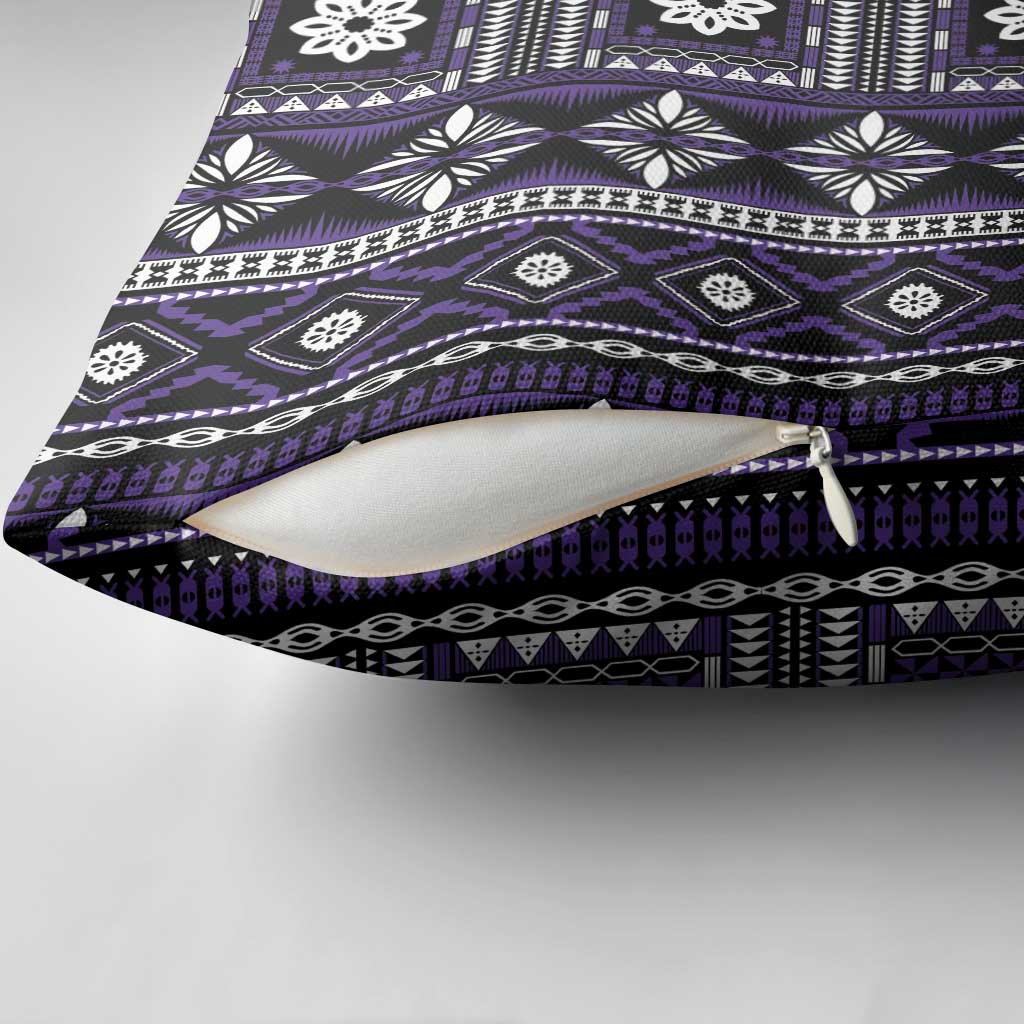 Fiji Masi Tapa Pattern Purple Pillow Cover LT01 - Polynesian Pride