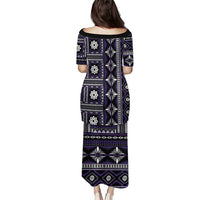 Fiji Masi Tapa Pattern Purple Puletasi LT01 - Polynesian Pride