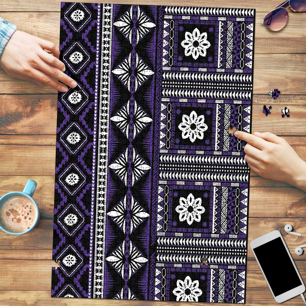 Fiji Masi Tapa Pattern Purple Puzzle LT01 Purple - Polynesian Pride
