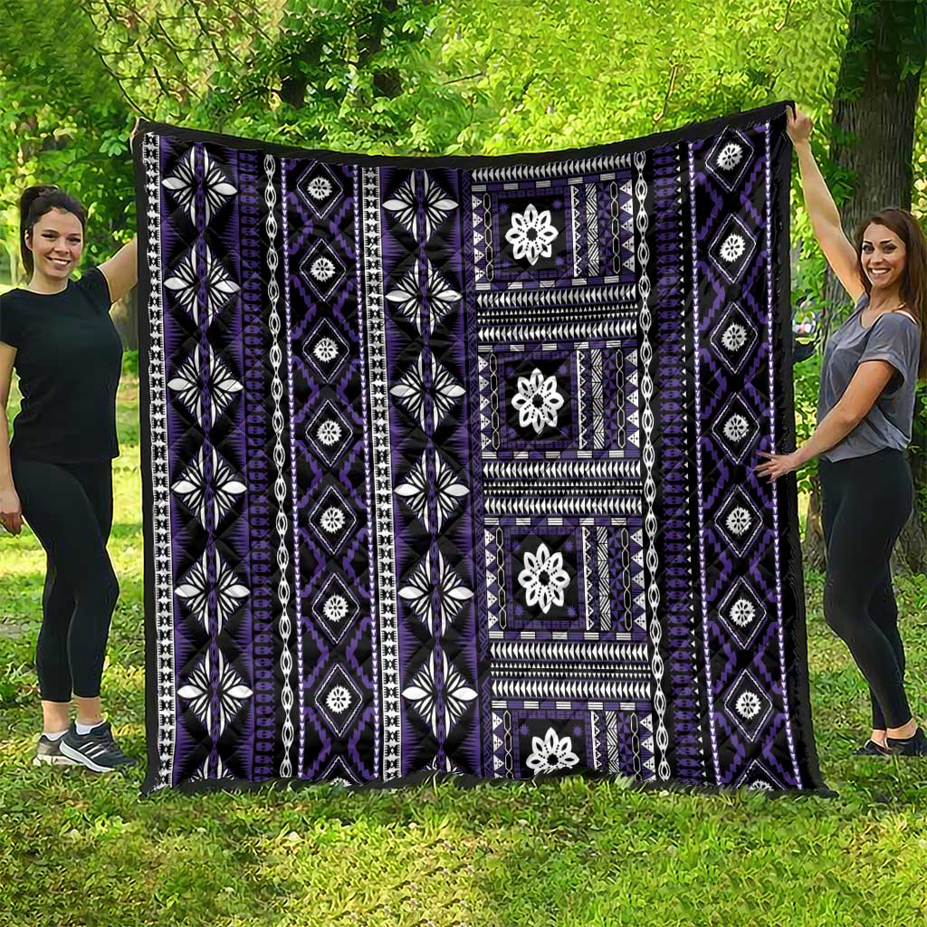 Fiji Masi Tapa Pattern Purple Quilt LT01 - Polynesian Pride