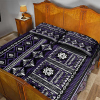 Fiji Masi Tapa Pattern Purple Quilt Bed Set LT01 - Polynesian Pride