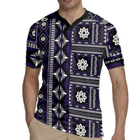 Fiji Masi Tapa Pattern Purple Rugby Jersey LT01 - Polynesian Pride