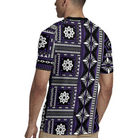 Fiji Masi Tapa Pattern Purple Rugby Jersey LT01 - Polynesian Pride
