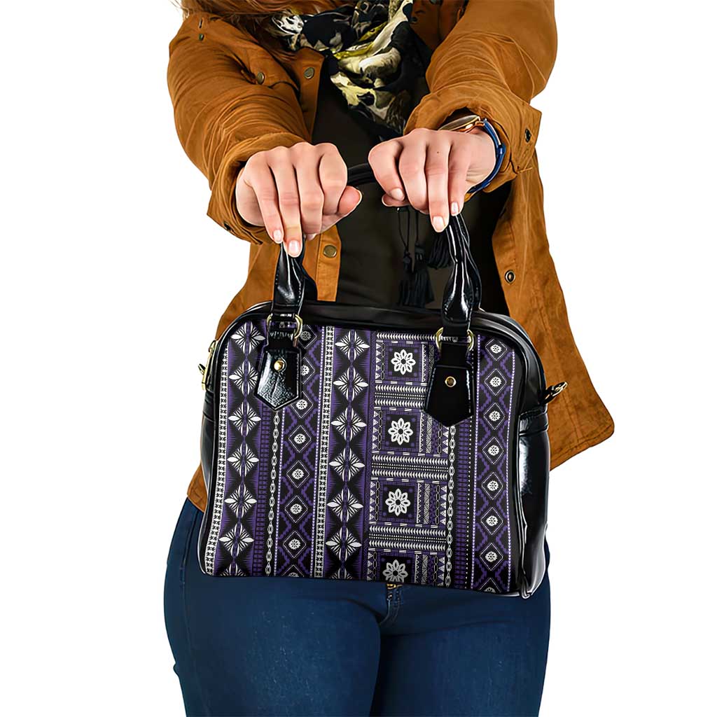 Fiji Masi Tapa Pattern Purple Shoulder Handbag LT01 One Size Purple - Polynesian Pride