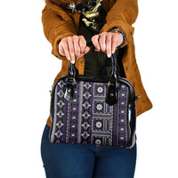 Fiji Masi Tapa Pattern Purple Shoulder Handbag LT01 One Size Purple - Polynesian Pride