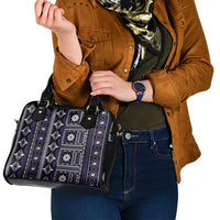 Fiji Masi Tapa Pattern Purple Shoulder Handbag LT01 - Polynesian Pride