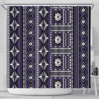 Fiji Masi Tapa Pattern Purple Shower Curtain LT01 - Polynesian Pride