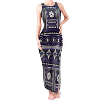 Fiji Masi Tapa Pattern Purple Tank Maxi Dress LT01 Women Purple - Polynesian Pride