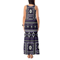 Fiji Masi Tapa Pattern Purple Tank Maxi Dress LT01 - Polynesian Pride
